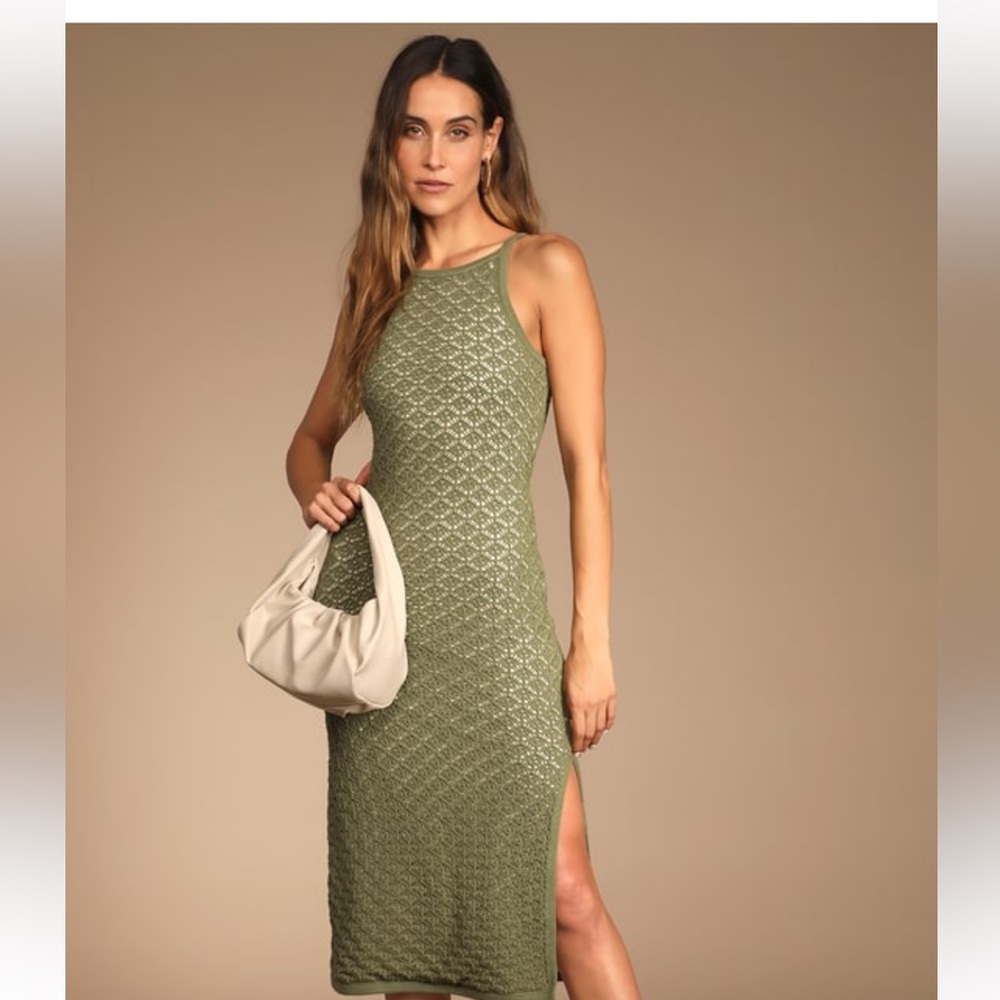Lulus Olive Green Knit Dress
